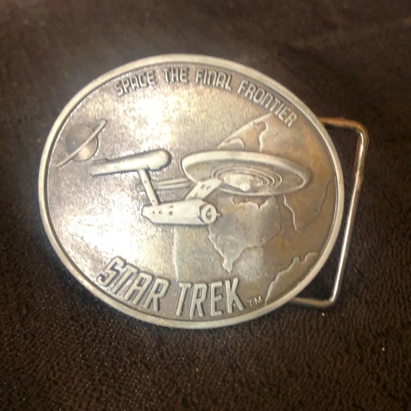 Vintage Other - Star Trek Enterprise 1976 pewter belt buckle by Paramount Pictures Corp